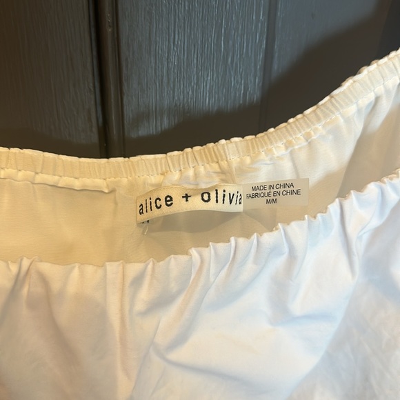 White Alice and Olivia Puff sleeve cropped top - Picture 5 of 5